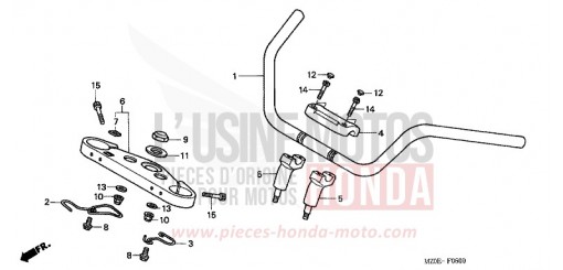 HANDLE PIPE/TOP BRIDGE GL1500C2 de 2002